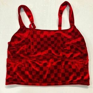 Colsie crop‎ top checkered velvet medium juniors top